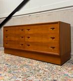 H.W. Klein Bramin Denmark Dressoir Lowboard Teak, Ophalen, 100 tot 150 cm, 5 laden of meer, Zo goed als nieuw
