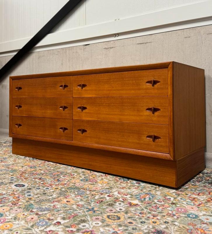 H.W. Klein Bramin Denmark Dressoir Lowboard Teak, Huis en Inrichting, Kasten | Ladekasten, Zo goed als nieuw, Minder dan 100 cm