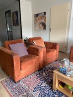 Montel Cognac Kleurige 2,5 Zitsbank + 2 Fauteuils, Ophalen, Gebruikt, Stof
