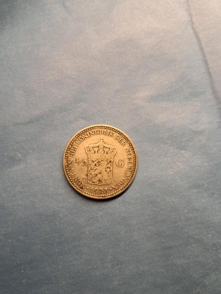 Zilveren halve gulden Wilhelmina 1922, Postzegels en Munten, Munten | Nederland, Ophalen of Verzenden