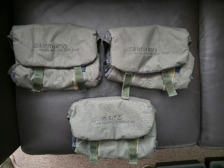 3 Shimano wrap around reel case molen tas deluxe, Watersport en Boten, Hengelsport | Karpervissen, Nieuw, Molen, Ophalen of Verzenden