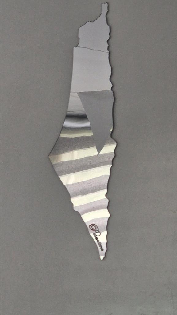 Palestina kaart spiegel, Huis en Inrichting, Woonaccessoires | Spiegels, Zo goed als nieuw, Minder dan 50 cm, Minder dan 100 cm