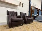 2 Natuzzi Amadeus fauteuils bruin leer Design stoel, Natuzzi, Nieuw, Ophalen of Verzenden, Leer