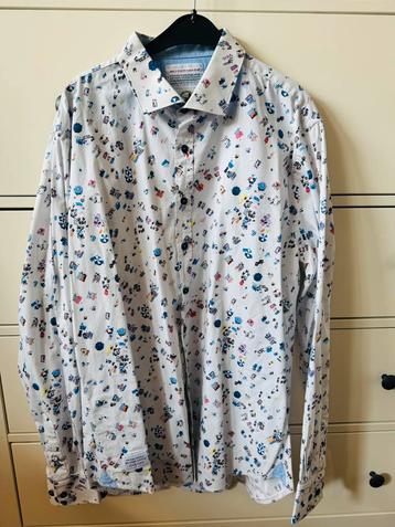 A Fish Named Fred wit heren overhemd met print maat XL beschikbaar voor biedingen