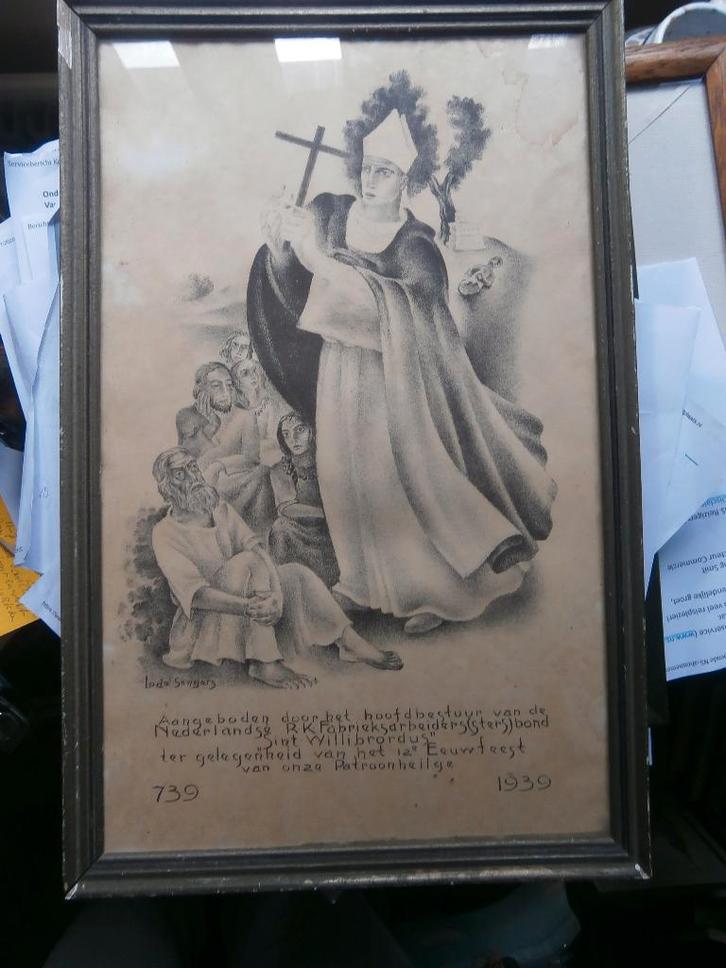 Litho Lode Sengers, Eeuwfeest Kath Arbeidersbond, Antiek en Kunst, Antiek | Religie, Ophalen of Verzenden