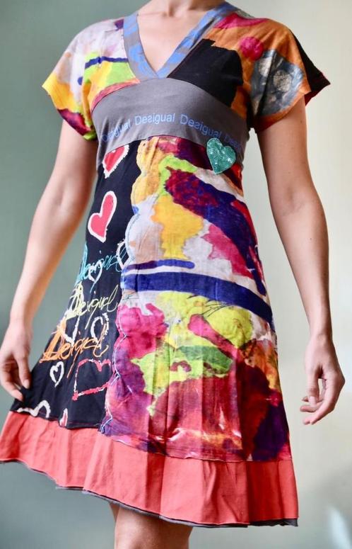 Desigual tricot jurk mt S, Kleding | Dames, Jurken, Zo goed als nieuw, Maat 36 (S), Grijs, Knielengte, Ophalen of Verzenden