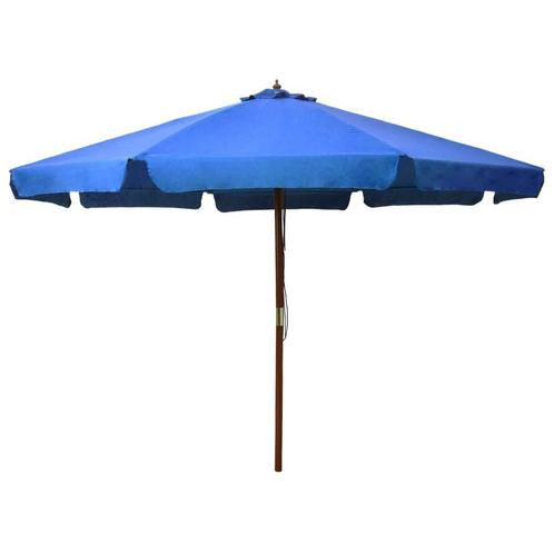 Parasol met houten paal 330 cm azuurblauw €109, Tuin en Terras, Parasols, Nieuw, Ophalen of Verzenden