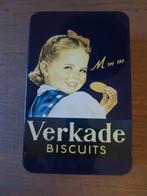 Verkade : Blik Mmm Verkade Biscuits met nostalgie afbeelding, Verzamelen, Blikken, Ophalen of Verzenden, Zo goed als nieuw, Koek(jes)