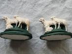 2 gipsen schaapjes kerststal beeldjes, Ophalen of Verzenden, Nieuw