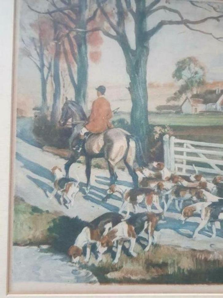 Eugène Leliepvre terugkomst van de jacht, Antiek en Kunst, Kunst | Litho's en Zeefdrukken, Ophalen