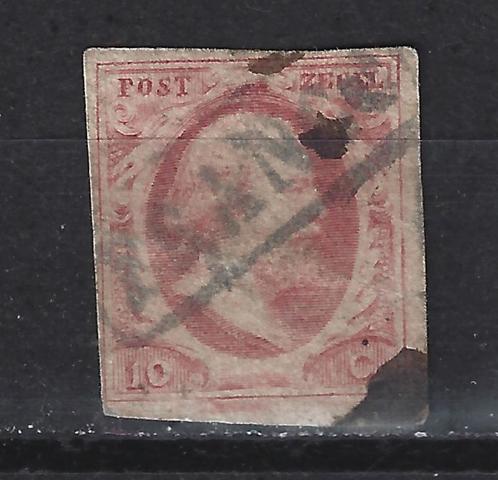Nederland 2 gebruikt Willem III 1852 ; Nederland voor 10% CW, Postzegels en Munten, Postzegels | Nederland, Gestempeld, T/m 1940
