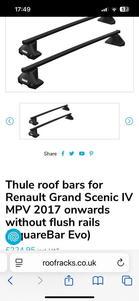 Thule Evo Clamp 7105 Dakdragers Renault Grand Scenic IV, Auto diversen, Dakdragers, Zo goed als nieuw, Ophalen of Verzenden