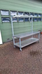 Werkbank werktafel  RVS/gegalvaniseerd 70 x182 cm, Ophalen, Gebruikt, 170 cm of meer, Industriepark 2a 9351PA Leek