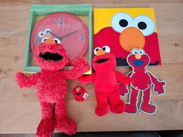 Elmo Set - Knuffels, Schilderij, Klok & Trekfiguur beschikbaar voor biedingen