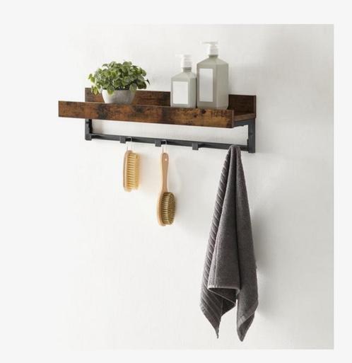 Kapstok met plankje bruin/ zwart, Huis en Inrichting, Woonaccessoires | Kapstokken, Zo goed als nieuw, Wandkapstok, Minder dan 100 cm