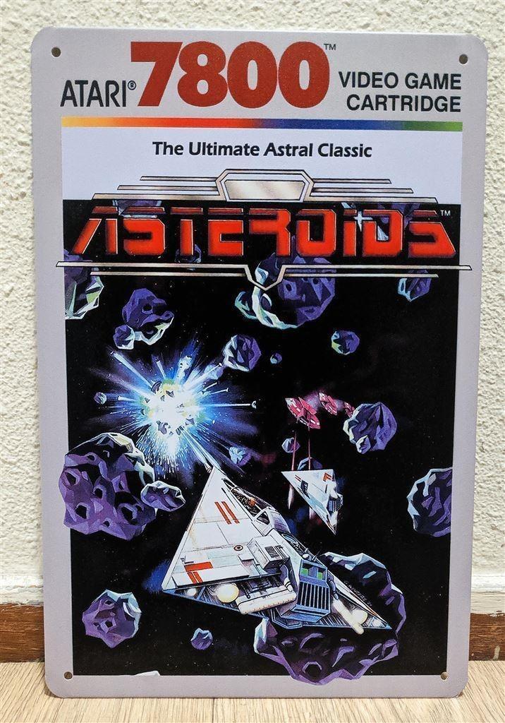 Metalen Wandbord ASTEROIDS ATARI 7800, Huis en Inrichting, Woonaccessoires | Wanddecoraties, Nieuw, Verzenden