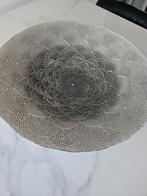 Grote glazen schaal, bloemmotief, grijs/taupe, Ophalen, Nieuw, Rond, Glas