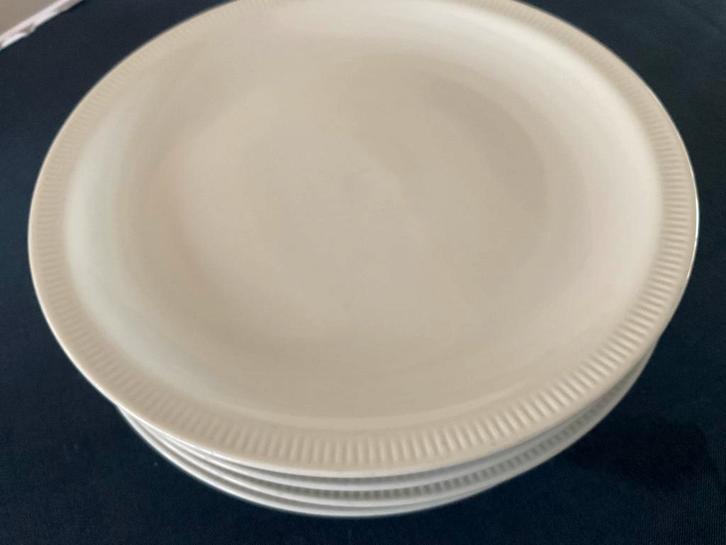 Borden Royal Porcelain ( als Arzberg cannelee)dia. 24.4, Huis en Inrichting, Keuken | Servies, Gebruikt, Bord(en), Effen, Porselein
