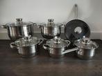 NIEUW! 12Dlg pannenset, Huis en Inrichting, Keuken | Potten en Pannen, Ophalen of Verzenden, Nieuw, Rvs, Pannenset