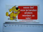 sticker Tandarts vintage GJJ Roseboom Oud benschop strip, Verzamelen, Verzenden