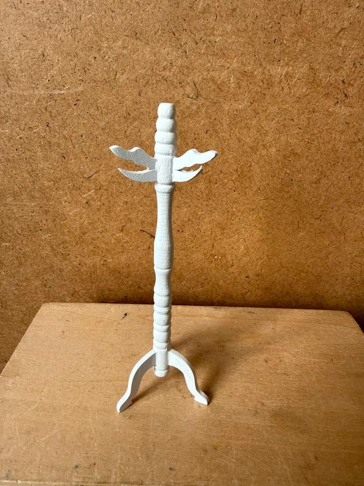 Kapstok - hxb ca 12.3x4cm - hout, Verzamelen, Poppenhuizen en Toebehoren, Zo goed als nieuw, Poppenhuis, Ophalen of Verzenden