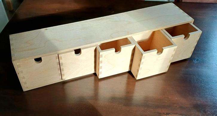 Houten Opbergdoos met Lades, Huis en Inrichting, Kasten | Dressoirs, Nieuw, Minder dan 50 cm, Minder dan 25 cm, Met lade(s), Overige houtsoorten