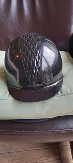 paardrijcap zwart (lichte glitter)  Fouganza, Maat 55, Dieren en Toebehoren, Paardrijkleding, Ophalen, Gebruikt, Kinderen, Recreatie