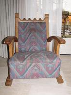 Vintage retro antieke stoel, leunstoel met fraai houtwerk, Antiek en Kunst, Ophalen