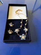 ketting met oorbellen klips, Ophalen of Verzenden, Nieuw, Blauw, Overige materialen