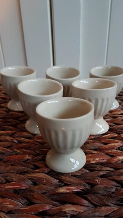 6 mooie crème kleurige eierdopjes nieuw, Huis en Inrichting, Keuken | Servies, Nieuw, Overige typen, Overige stijlen, Ophalen