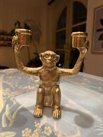 Gouden Aap Kandelaar - Uniek Decoratie Stuk, Huis en Inrichting, Woonaccessoires | Kandelaars en Kaarsen, Overige kleuren, Ophalen of Verzenden