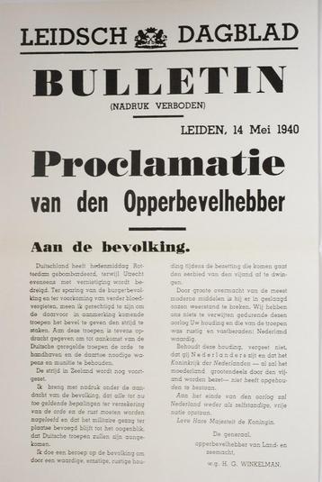 Affiche De Nederlandse capitulatie | Heruitgave 1994 beschikbaar voor biedingen