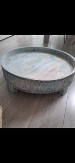 Ronde lage bijzettafel uit India. 65cm, Huis en Inrichting, Tafels | Bijzettafels, Ophalen, Minder dan 45 cm, Rond, 55 tot 75 cm