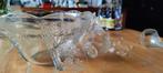 Vintage glazen punch  bowl set druif motief SUPER AANBIEDING, Ophalen, Zo goed als nieuw, Overige typen