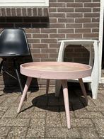 Rond houten bijzettafeltje, Ophalen, Gebruikt, Hout