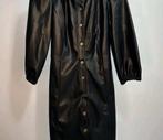 Zwarte Leren Jurk met knopen maat M, Kleding | Dames, Maat 38/40 (M), Verzenden, Zwart, Zo goed als nieuw