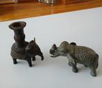2x India Tibet Birma ? koper brons beeldje kandelaar olifant, Antiek en Kunst, Ophalen of Verzenden