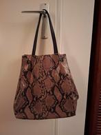 Bruine Shopper met Slangenprint, Sieraden, Tassen en Uiterlijk, Tassen | Damestassen, Ophalen of Verzenden, Gebruikt, Bruin, Shopper