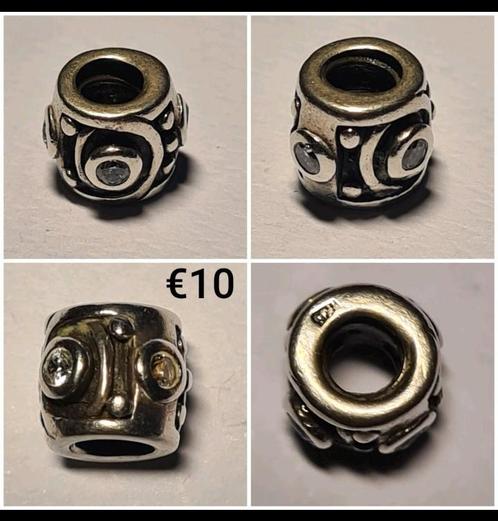 Bedel zilver met strass * meer bedels te koop *, Sieraden, Tassen en Uiterlijk, Bedels, Zo goed als nieuw, Overige merken, Zilver