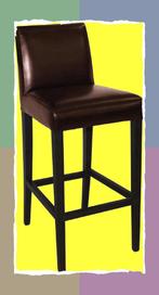 2 barkrukken/stoelen, met rugleuning, Bolero, donkerbruin, Huis en Inrichting, Barkrukken, Met voetsteun, 60 tot 90 cm, Zo goed als nieuw