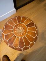 Leren poef, Ophalen, Minder dan 50 cm, Rond, Zo goed als nieuw