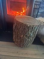 Boomstam bijzettafel met wieltjes, Ophalen, Gebruikt, Hout