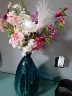 Oude handgeblazen vaas, Ophalen, Blauw, Minder dan 50 cm, Glas