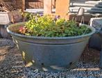 Brocante antieke zinken teil - teilen wasteil plantenbak blo, Tuin en Terras, Ophalen, Zo goed als nieuw, Tuin, 60 tot 100 cm