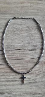 Armani hals ketting met kruis hanger van staal, Sieraden, Tassen en Uiterlijk, Nieuw, Ophalen of Verzenden, Zilver, Overige materialen