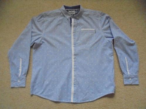 Blauw/wit overhemd Mish Mash, Kleding | Heren, Overhemden, Zo goed als nieuw, Halswijdte 43/44 (XL), Blauw, Ophalen of Verzenden