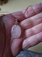 Rozenkwarts hanger met veter, Ophalen of Verzenden, Roze, Steen of Mineraal