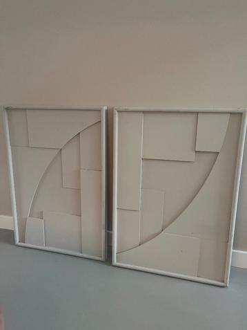 Set van 2 moderne schilderijen (kan ook los verkocht worden) beschikbaar voor biedingen