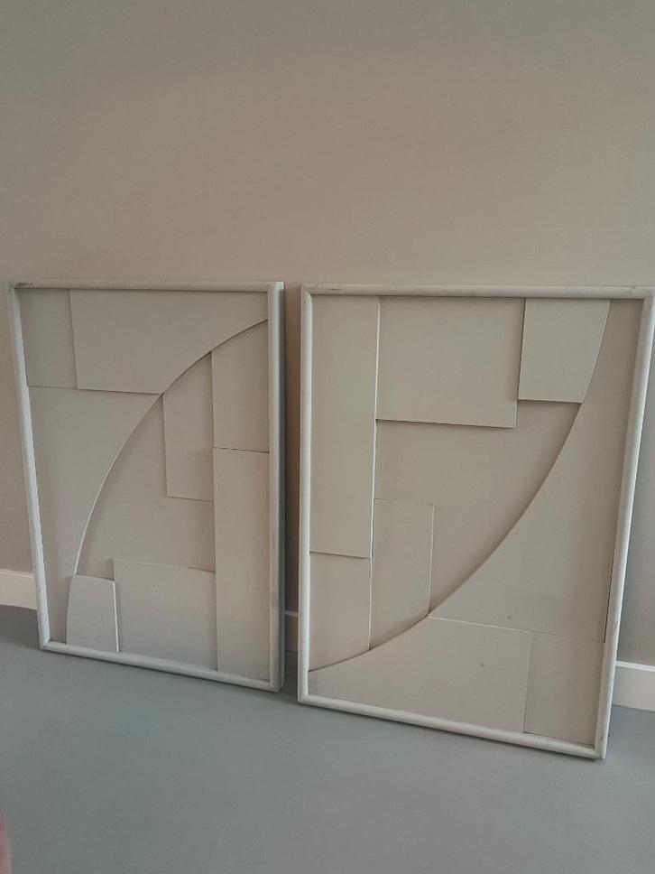 Set van 2 moderne schilderijen (kan ook los verkocht worden), Antiek en Kunst, Kunst | Schilderijen | Modern, Ophalen