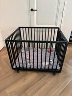 Zwarte Box op wielen inclusief Little Dutch Boxkleed Oceaan, Ophalen of Verzenden, Zo goed als nieuw, Vierkant, In hoogte verstelbaar